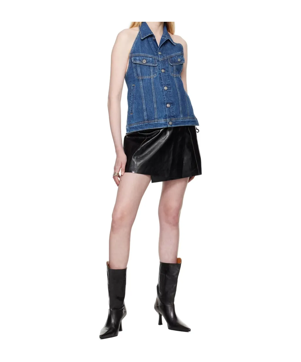 Open-Back Denim Vest