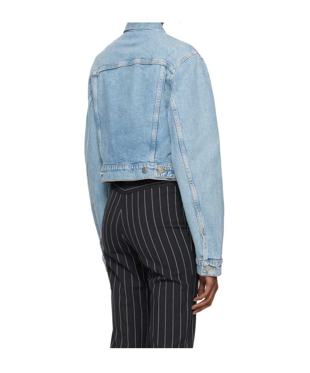Blue Cropped Denim Jacket
