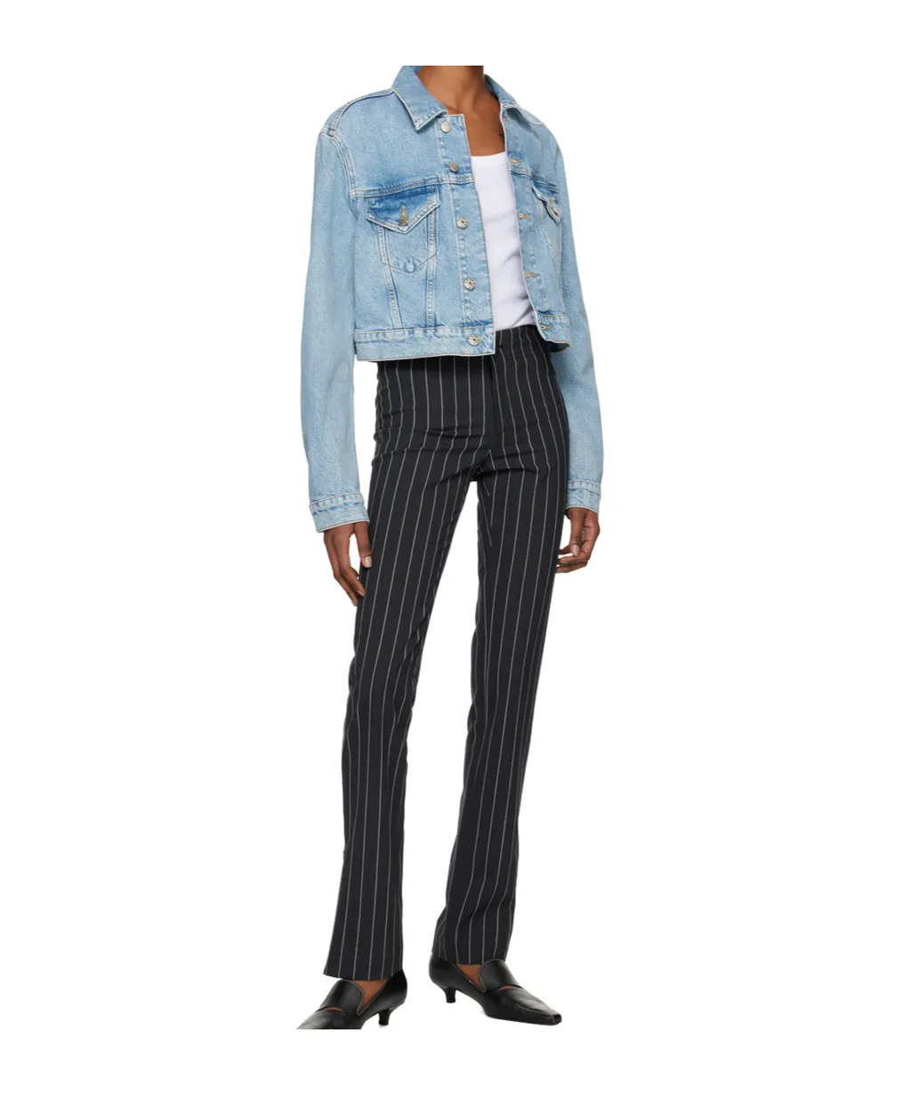 Blue Cropped Denim Jacket