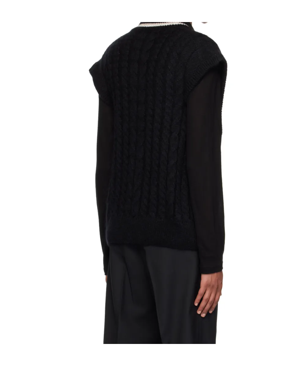 Black Braided Vest