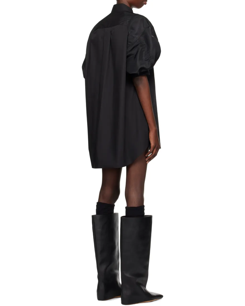 Balloon-Sleeve Mini Dress
