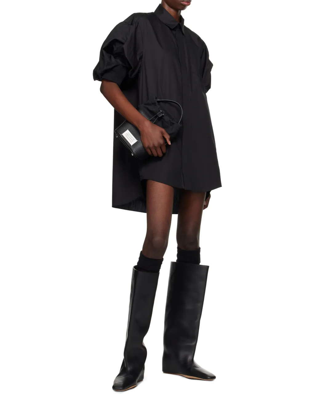 Balloon-Sleeve Mini Dress
