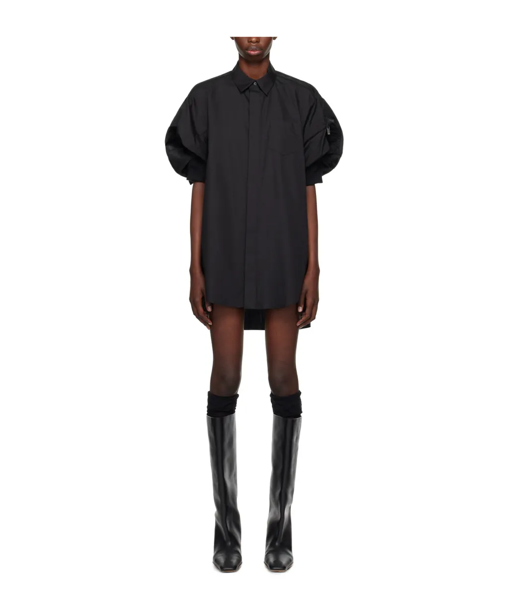 Balloon-Sleeve Mini Dress