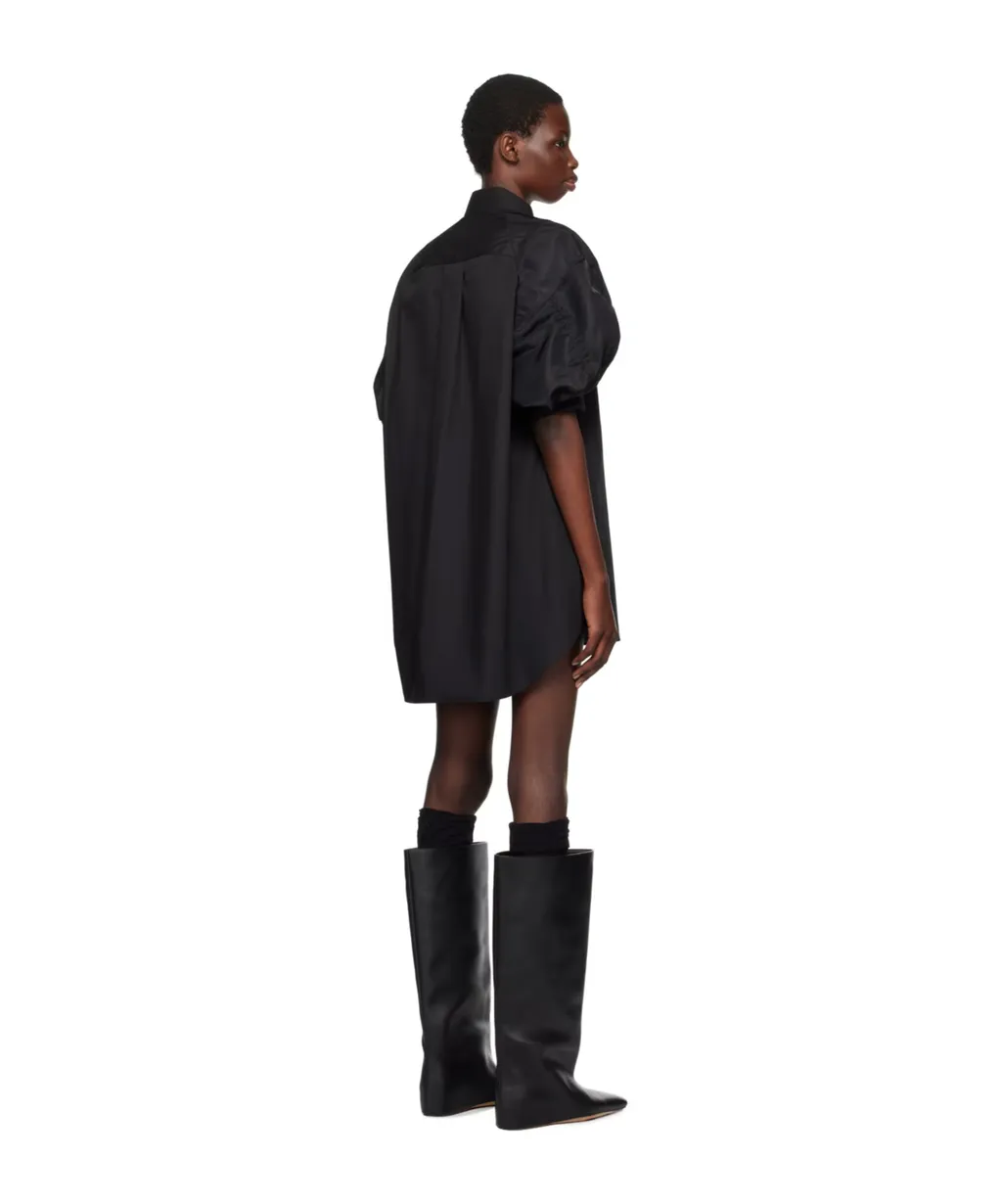 Balloon-Sleeve Mini Dress