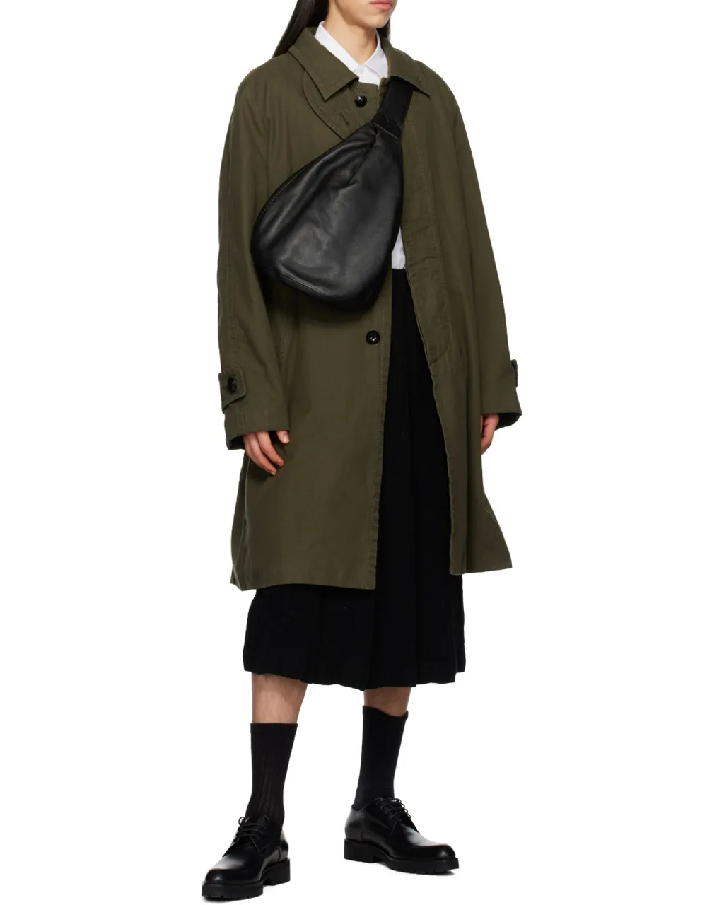 Discord Yohji Yamamoto Logo Embossed Single Strapped Shoulder Bag