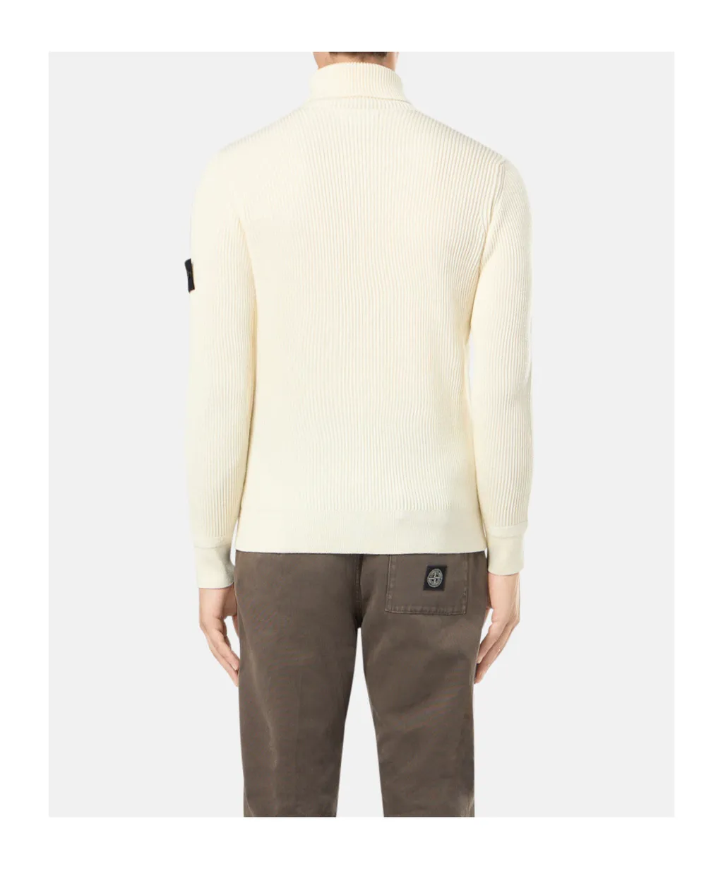 Stone Island Logo Patch Roll Neck Jumper