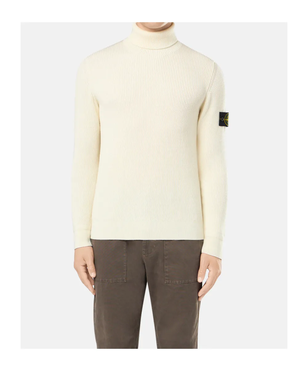 Stone Island Logo Patch Roll Neck Jumper