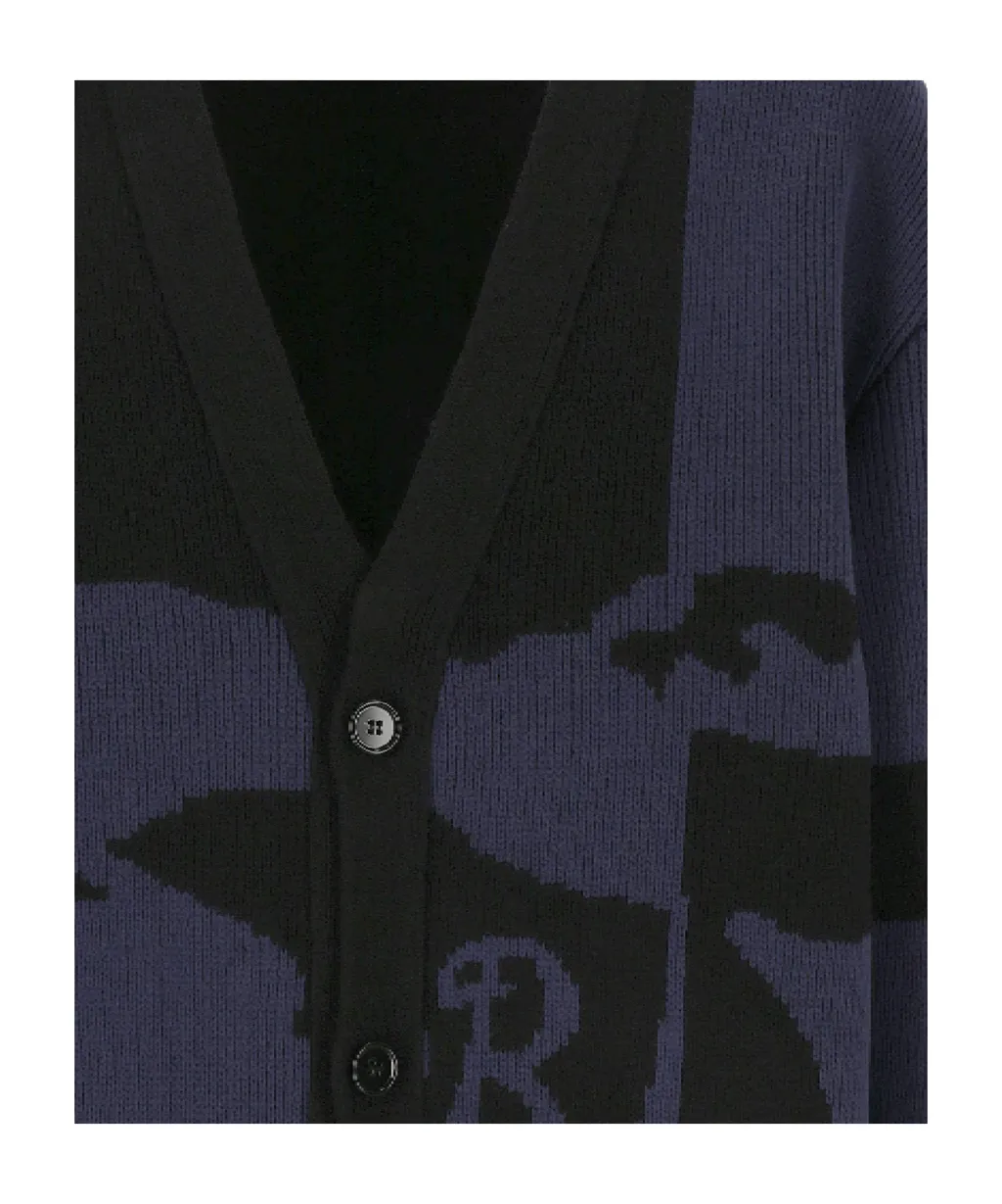 Burberry Ekd Intarsia-Knit Buttoned Cardigan
