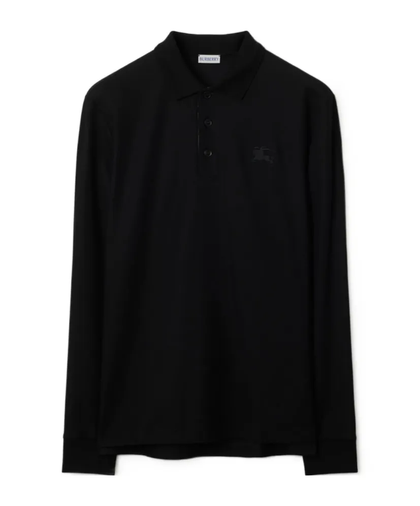 Long-Sleeve Cotton Polo Shirt