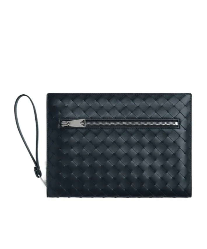 Bottega Veneta Woven Zipped Clutch Bag