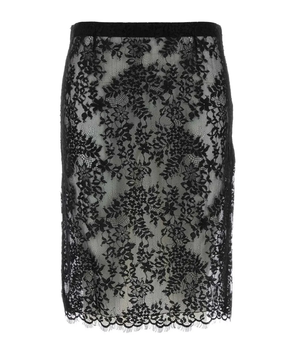 Saint Laurent Lace Midi Skirt