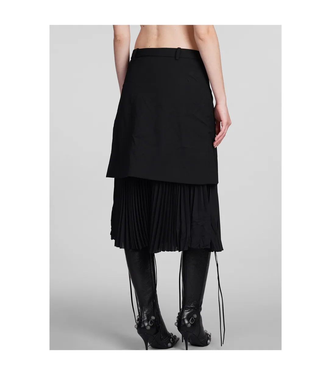 Pleated Layered Tailored Skirt
