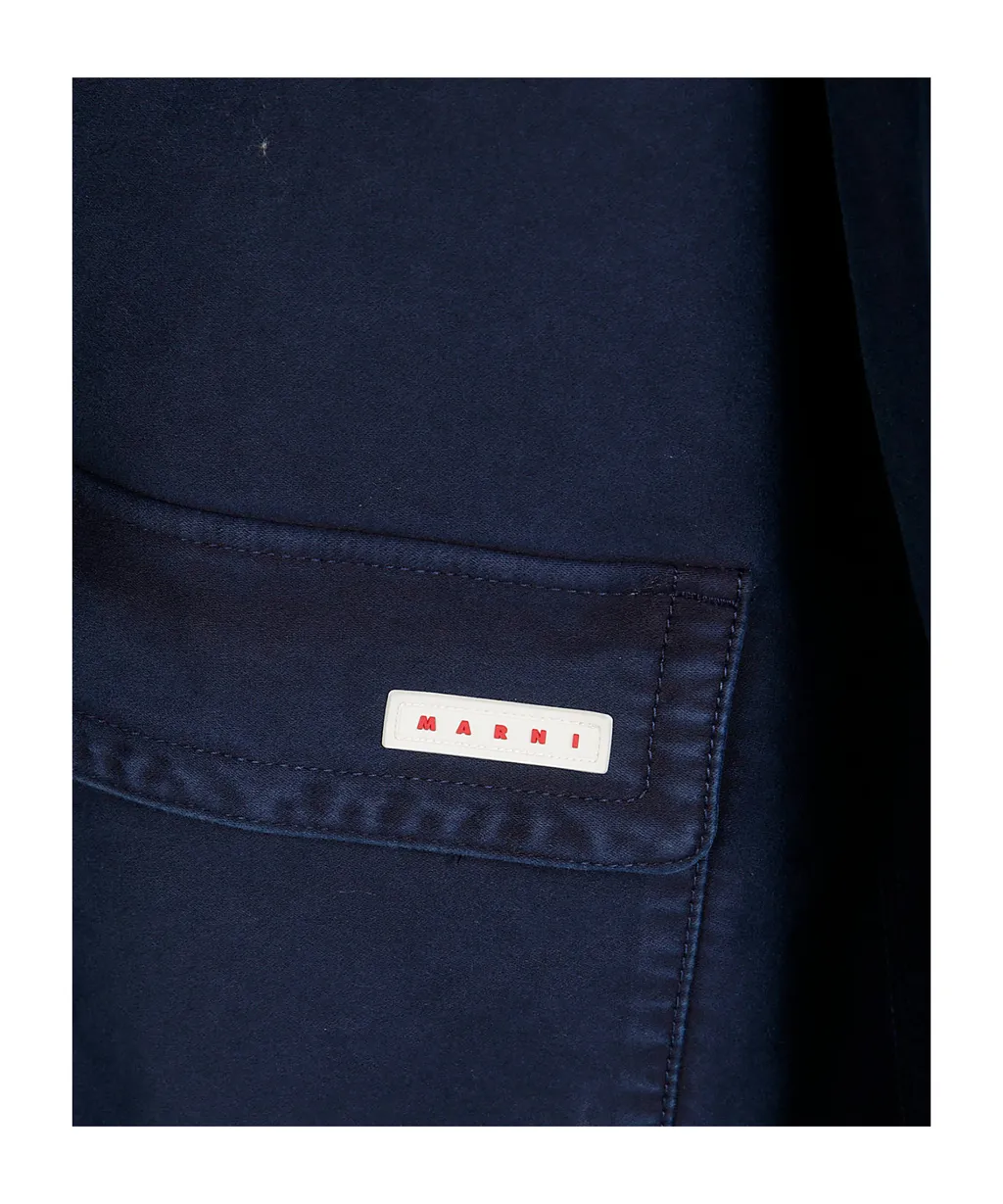 Marni Logo Patch Buttoned Coat