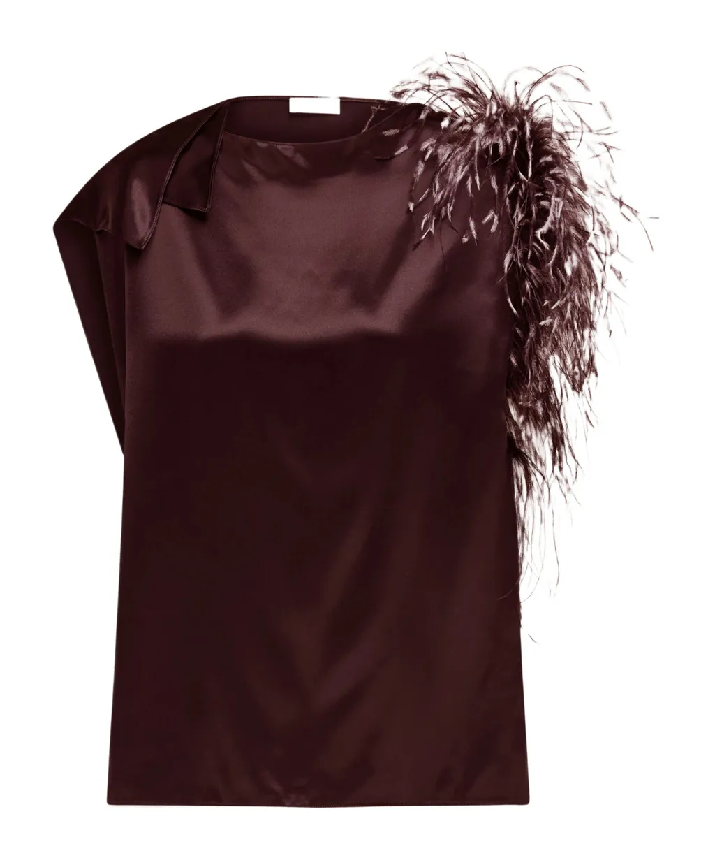 Asymmetrical Feather Vest
