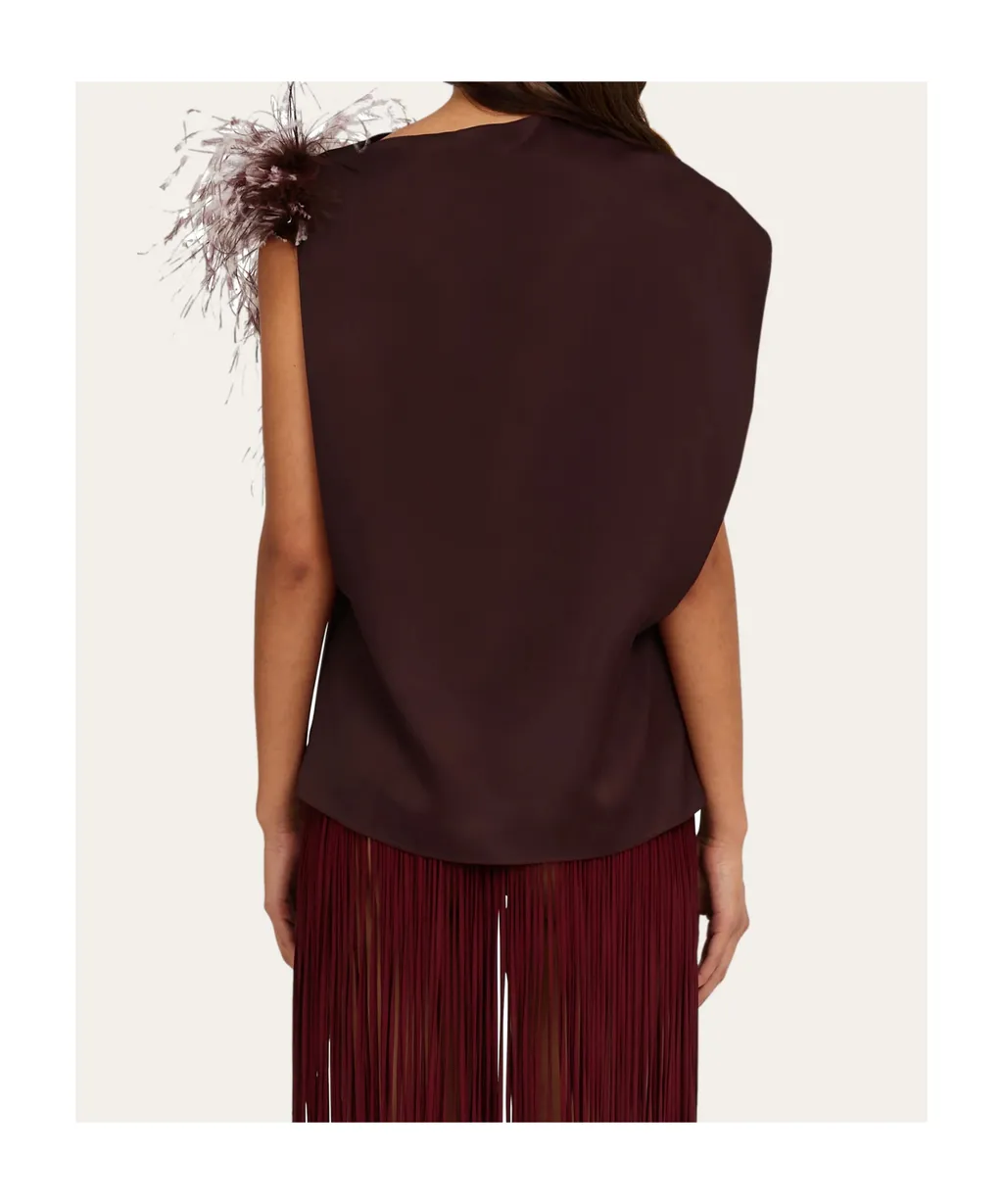 Asymmetrical Feather Vest