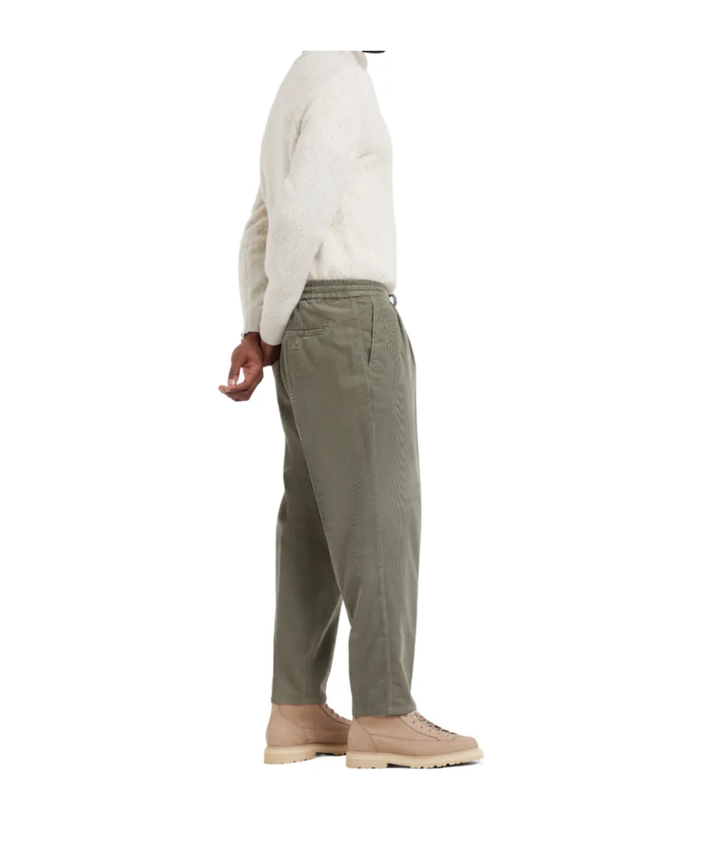 Drawstring-Waistband Corduroy Trousers