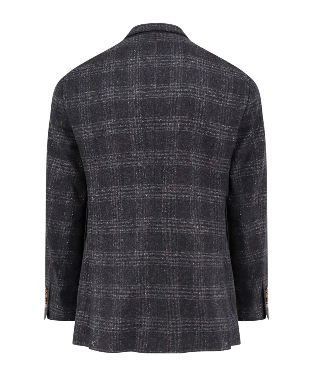 Brunello Cucinelli Double-Breasted Checked Blazer