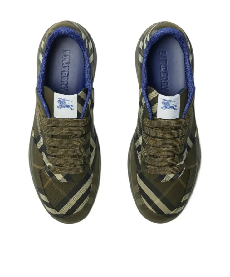 Burberry Checked Terrace Lace-Up Sneakers