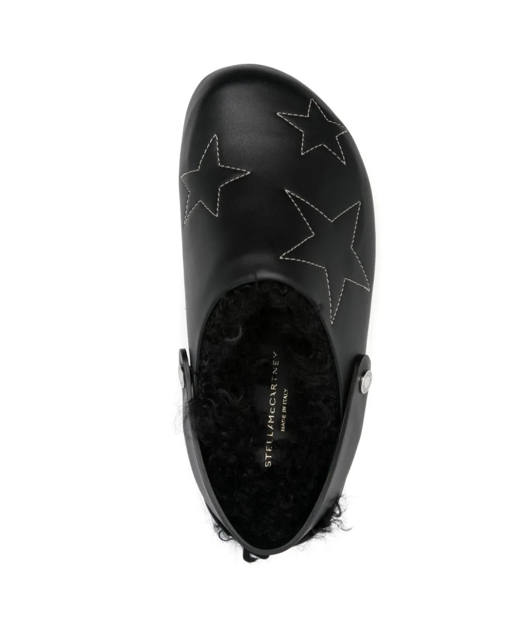 Stella Mccartney Star Stitched Slip-On Slippers