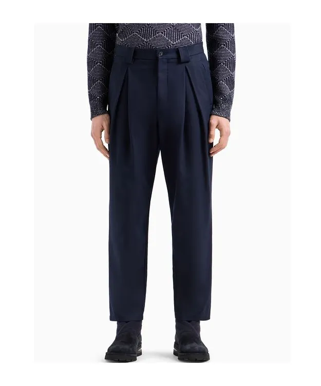 Belt-Loop Single-Pleated Trousers