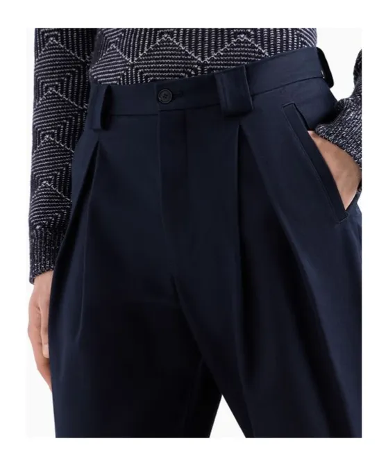 Belt-Loop Single-Pleated Trousers