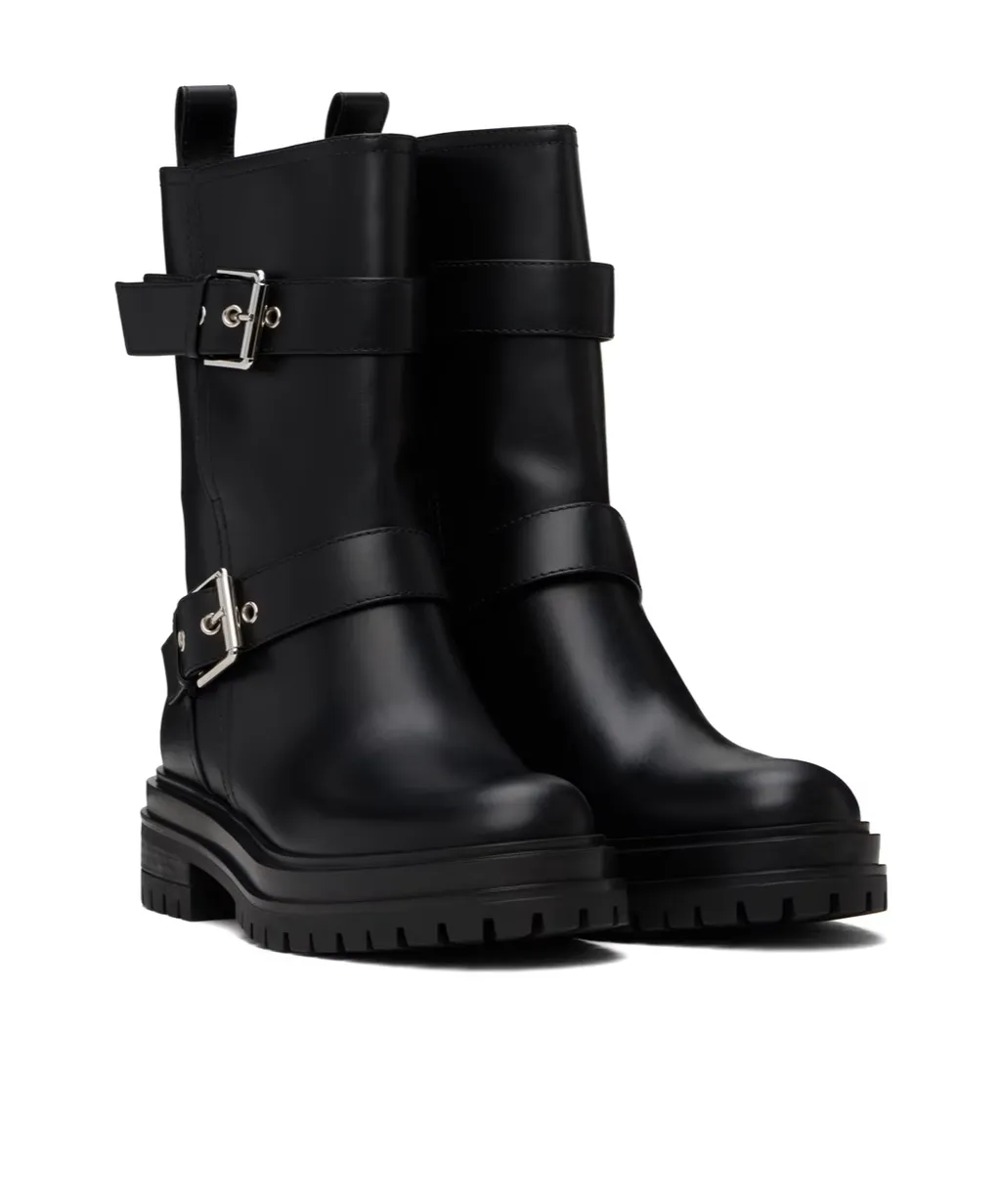 Gianvito Rossi Montey Round-Toe Ankle Boots
