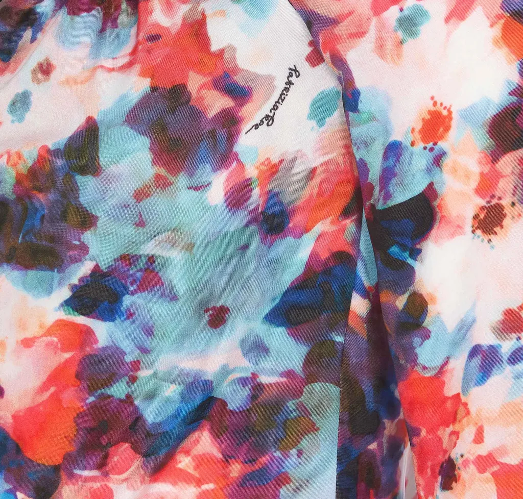 Hybrid Flower-Print Knot-Detail Jersey Top
