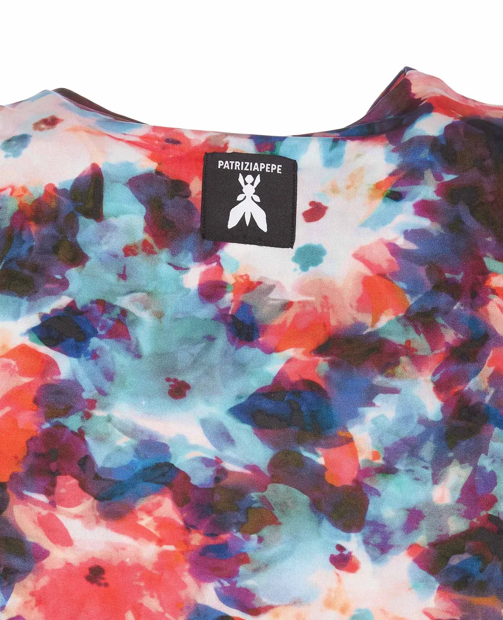 Hybrid Flower-Print Knot-Detail Jersey Top