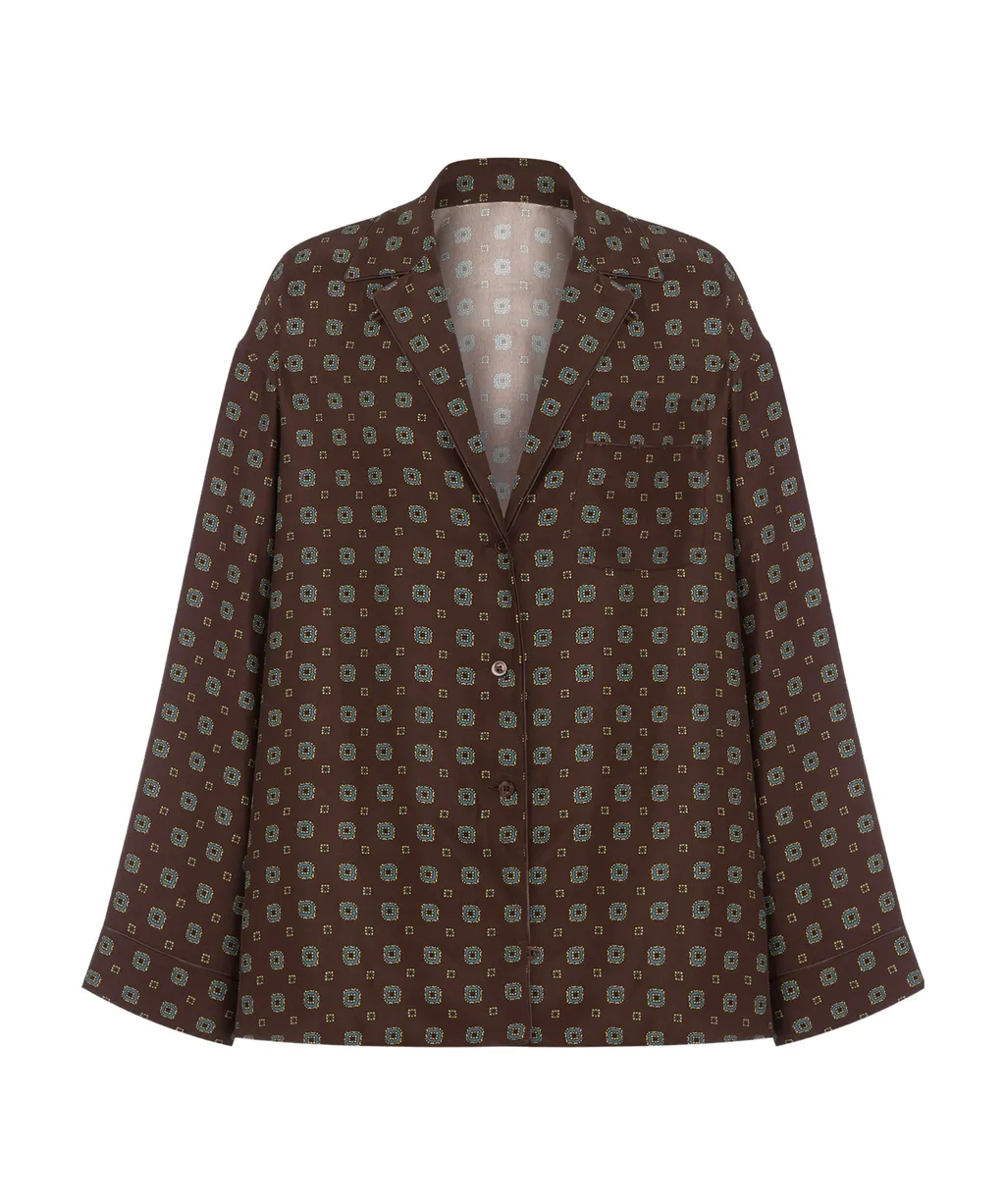 Moschino Satin Tie Printed Shirt