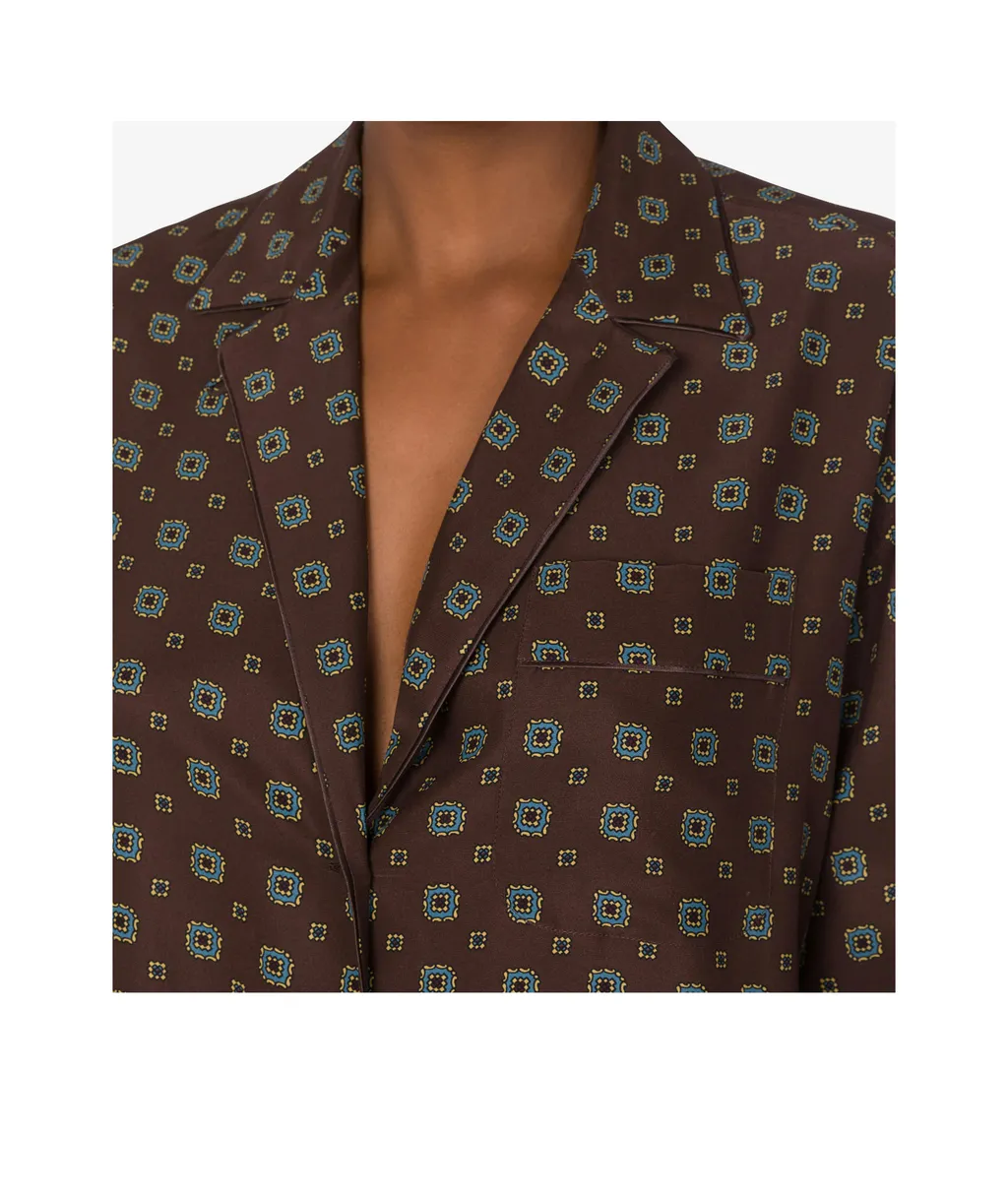 Moschino Satin Tie Printed Shirt