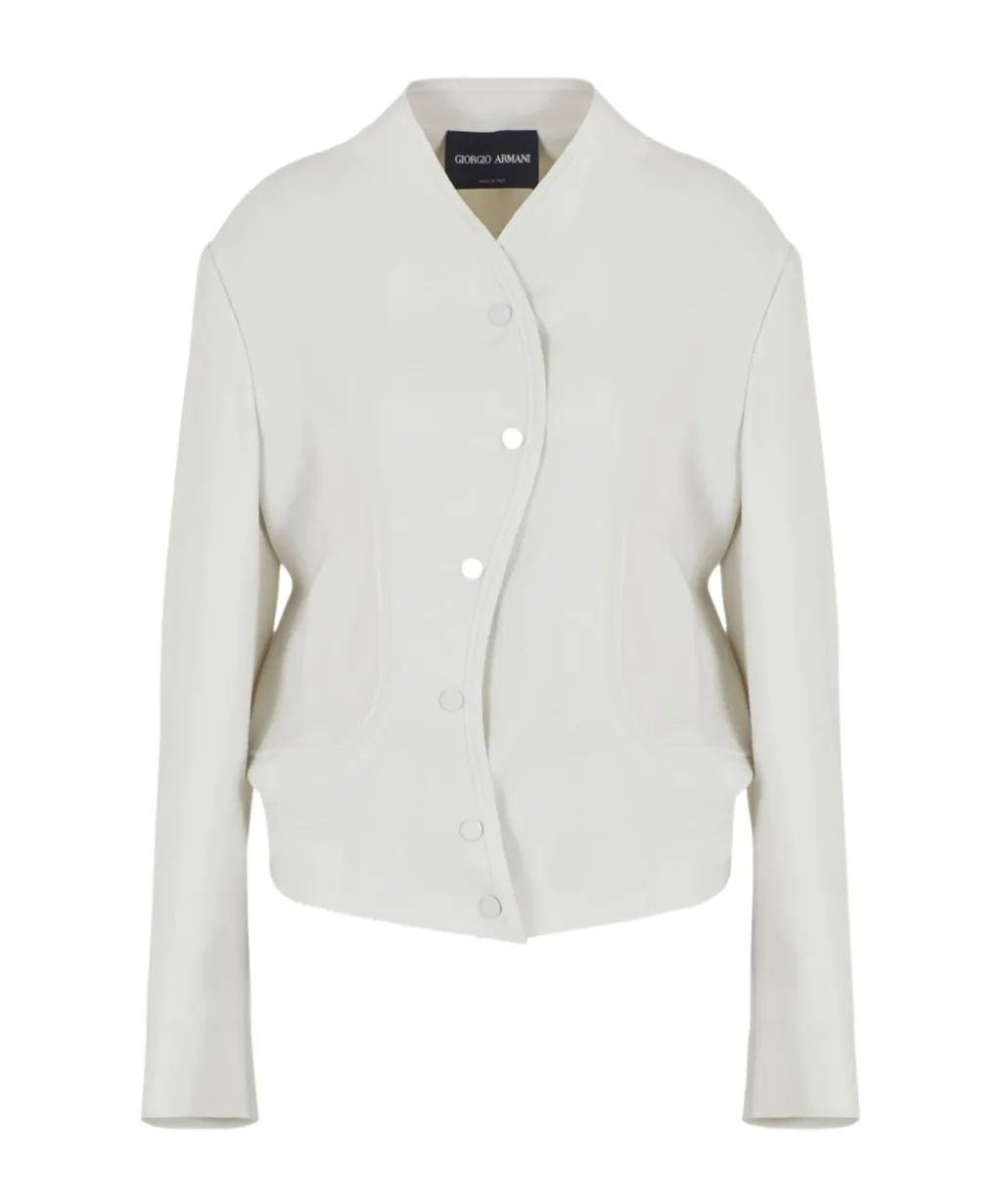 Collarless Drop-Shoulder Jacket