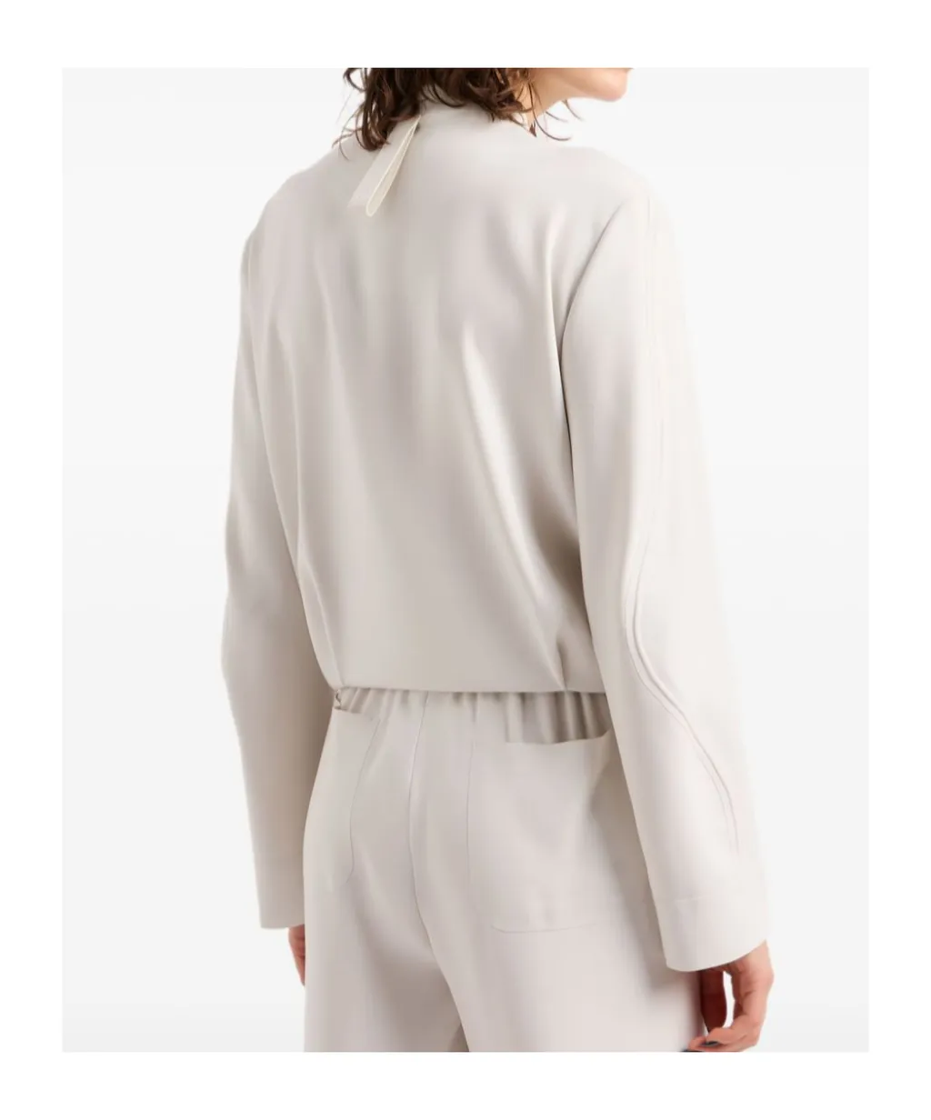 Collarless Drop-Shoulder Jacket