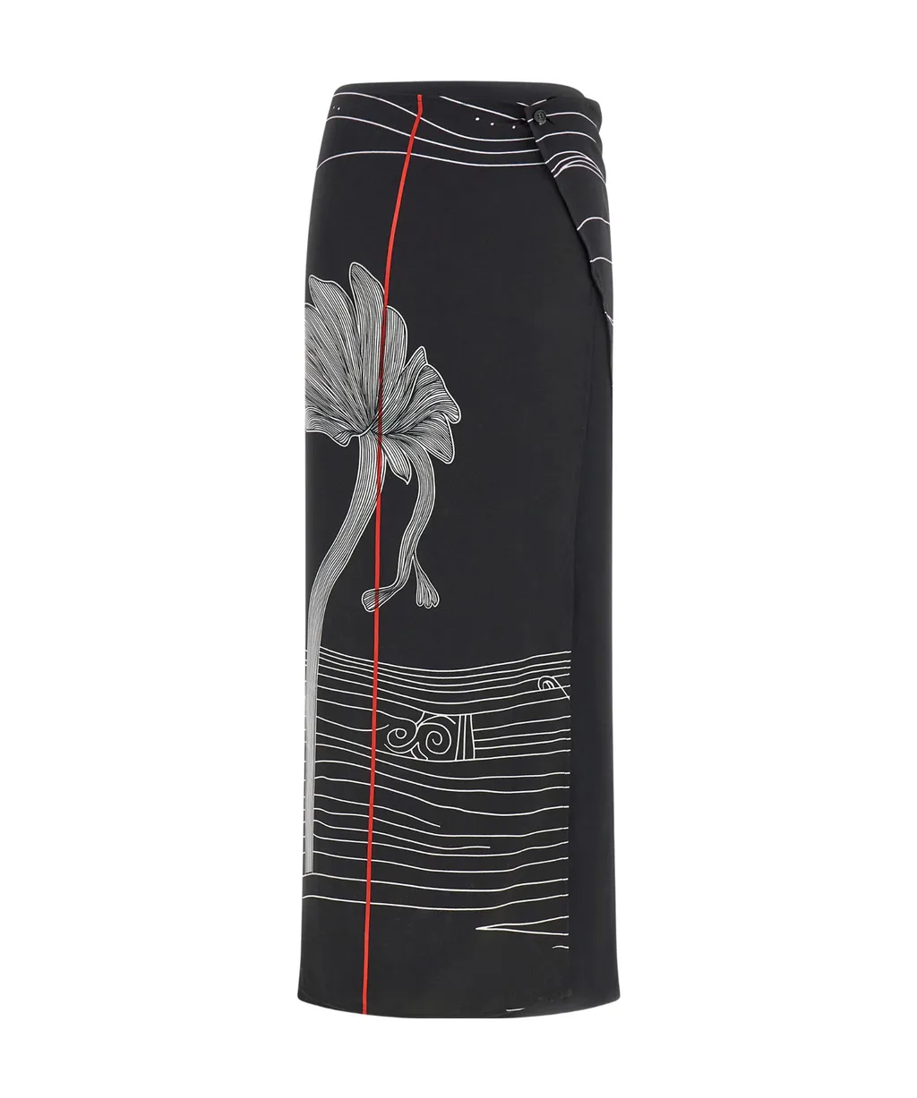 Salvatore Ferragamo Printed Longline Skirt