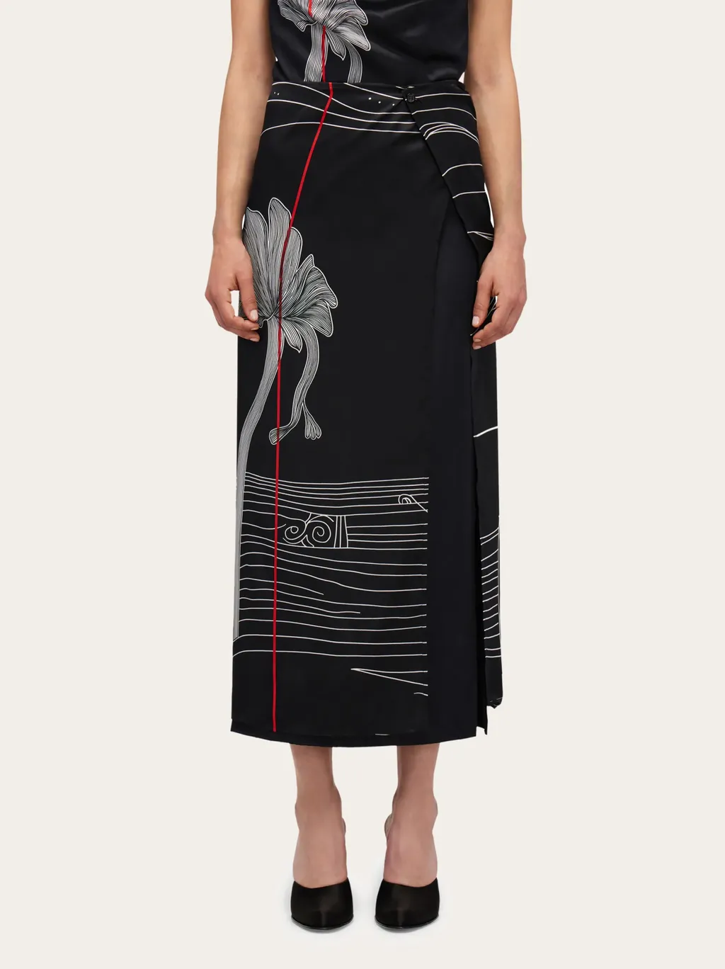 Salvatore Ferragamo Printed Longline Skirt