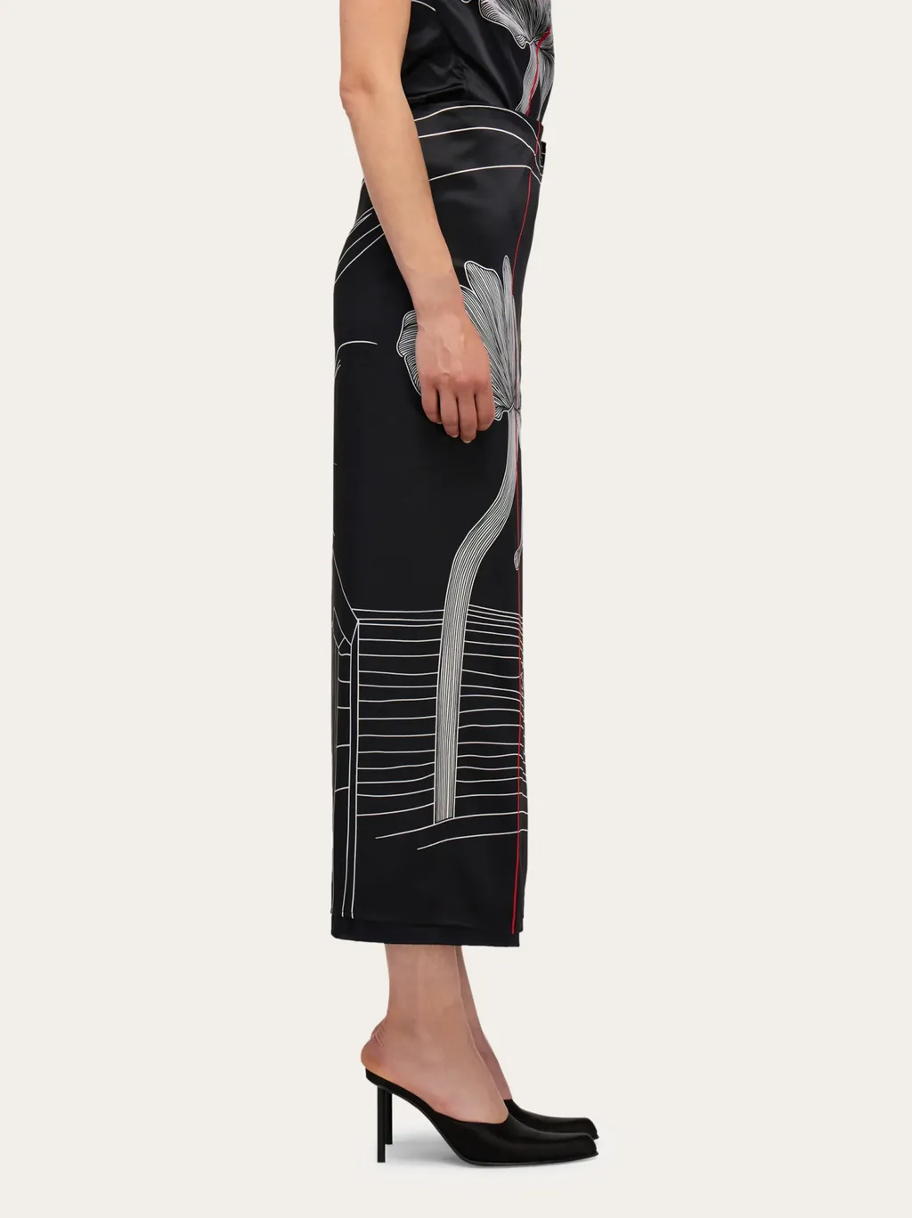 Salvatore Ferragamo Printed Longline Skirt