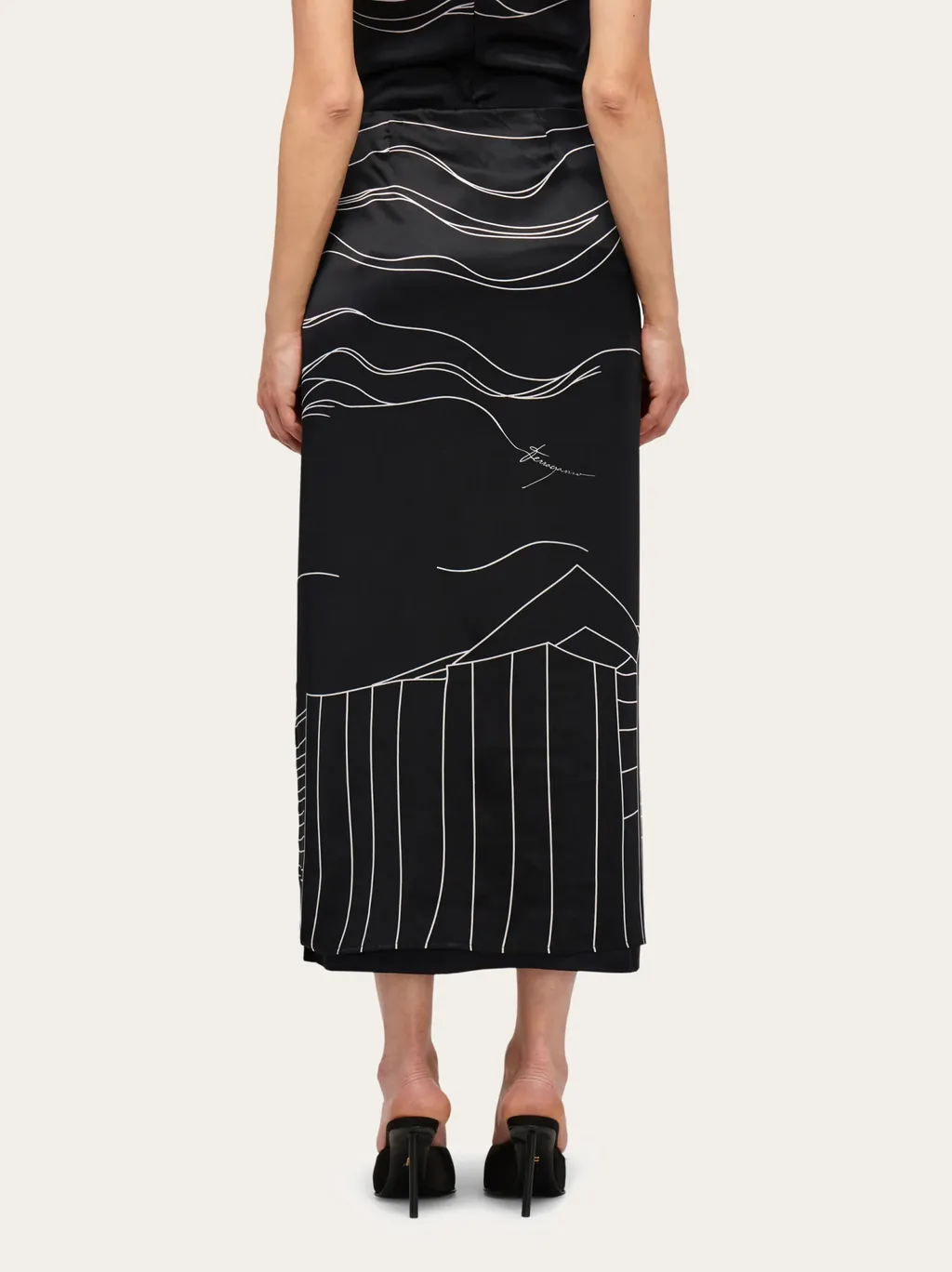 Salvatore Ferragamo Printed Longline Skirt