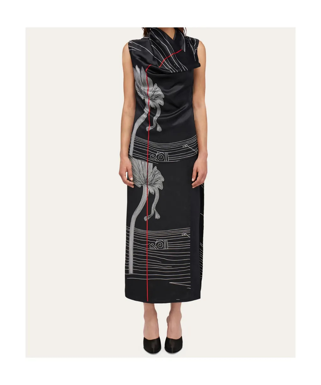 Salvatore Ferragamo Printed Longline Skirt