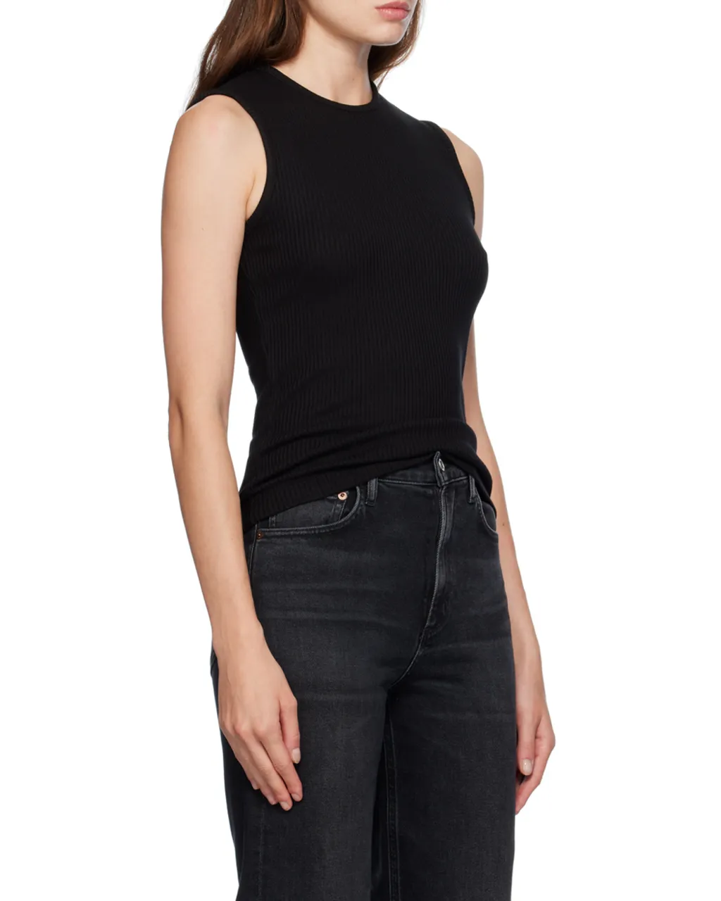 Agolde Binx Sleeveless Ribbed Tank Top