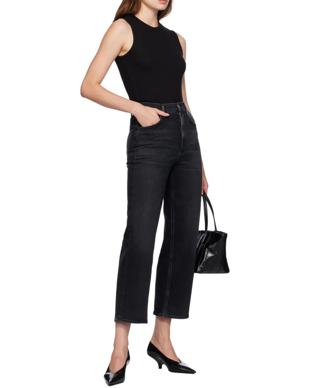 Agolde Binx Sleeveless Ribbed Tank Top