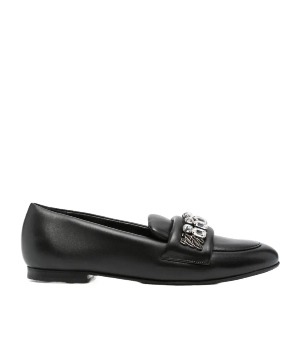 Casadei Embellished Slip-On Flat Shoes