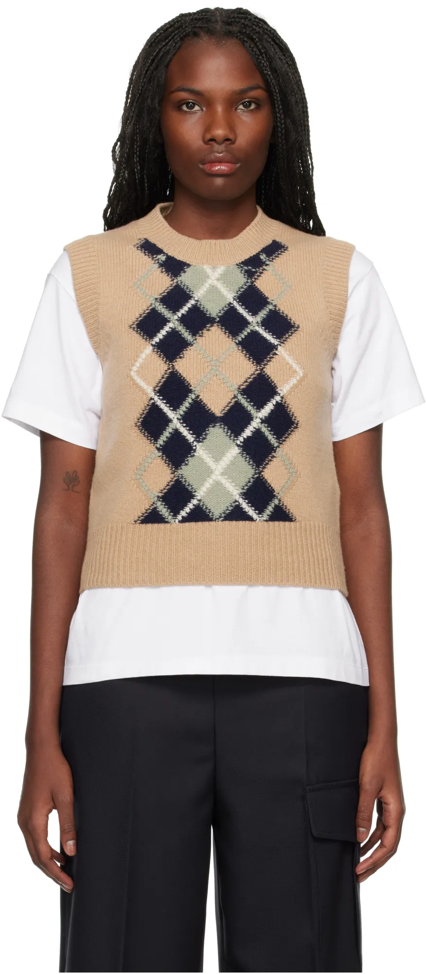 Ami Ami Paris Argyle Sleeveless Jumper