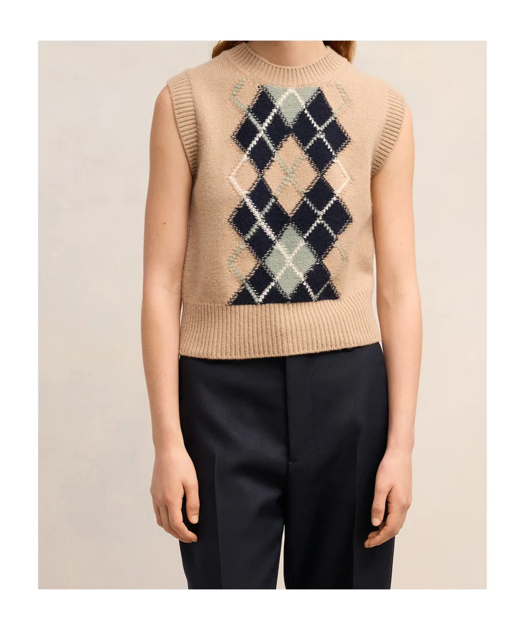 Ami Ami Paris Argyle Sleeveless Jumper