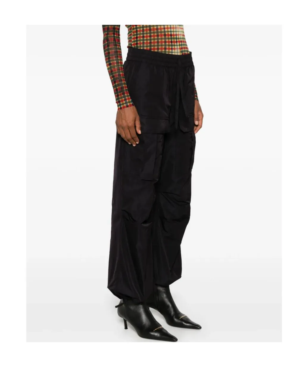 Pleat-Detail Cargo Pants