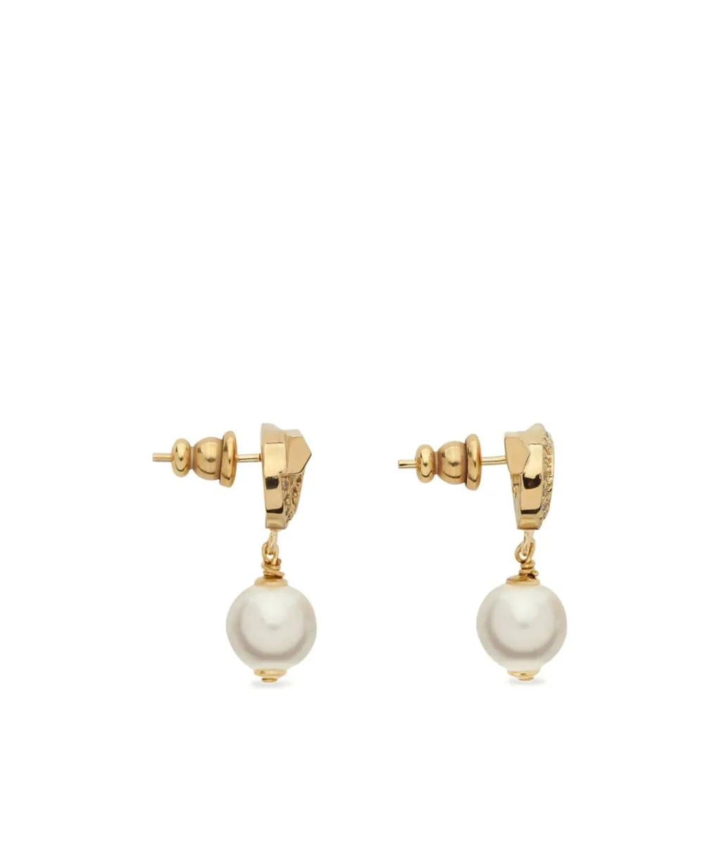 Gancini Pearl And Crystal Earrings