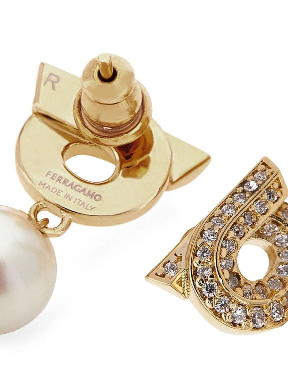 Gancini Pearl And Crystal Earrings
