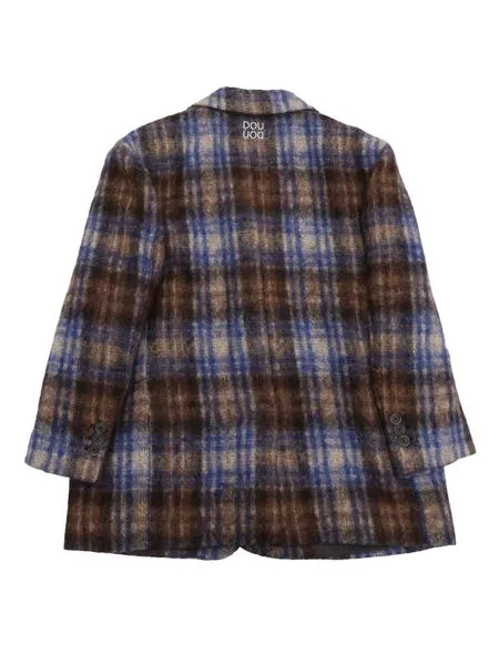 Douuod Kids Single Breasted Checked Jacket