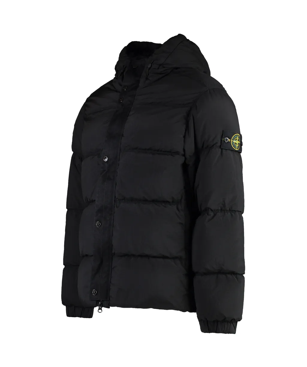Stone Island Logo Patch Hooded Puffer Jacket