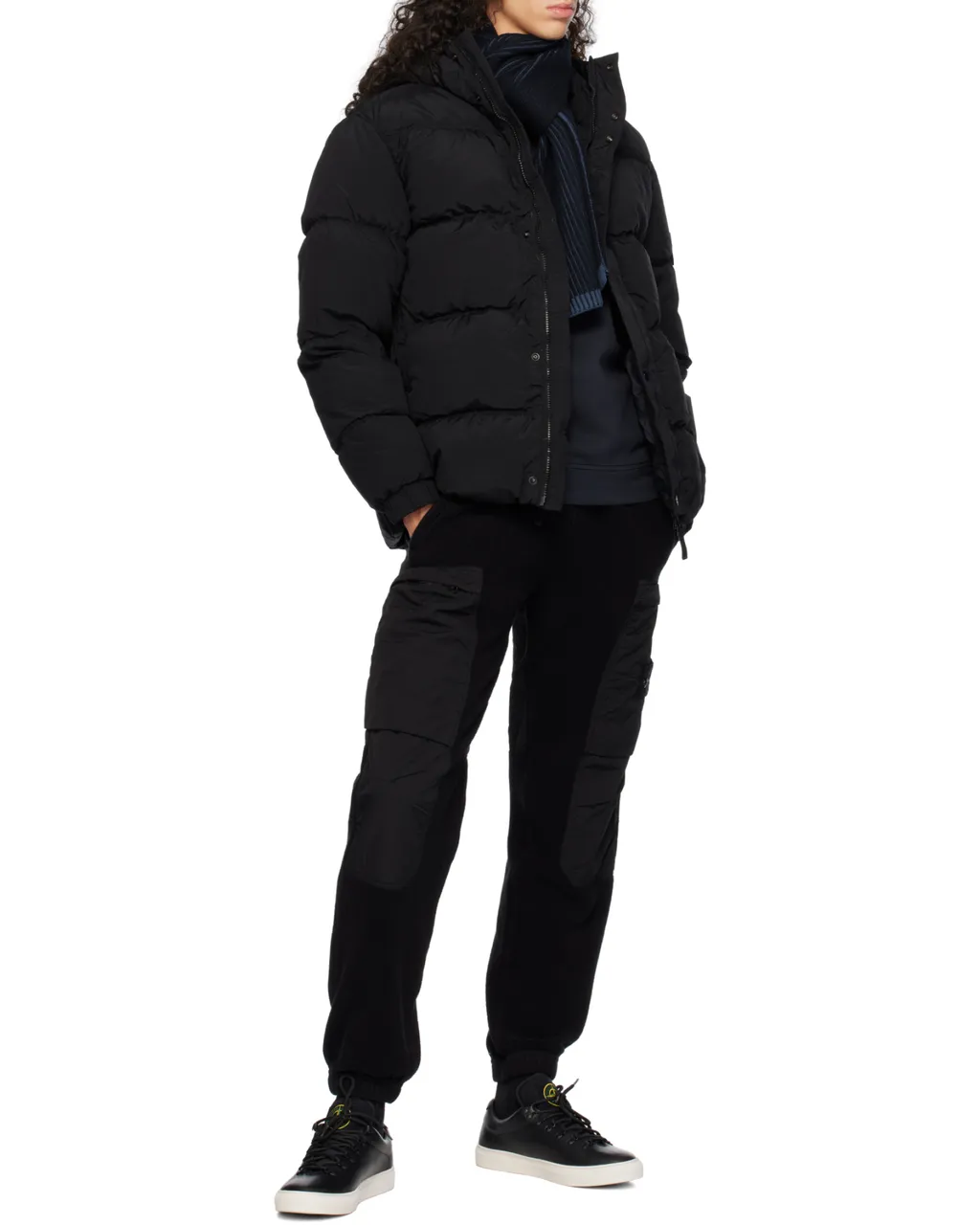 Stone Island Logo Patch Hooded Puffer Jacket