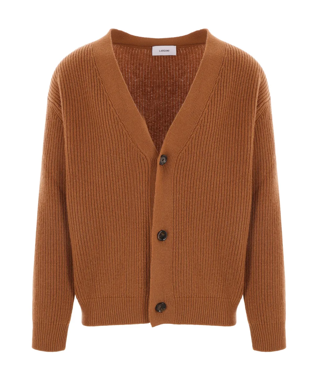 Lardini V-Neck Button-Up Cardigan