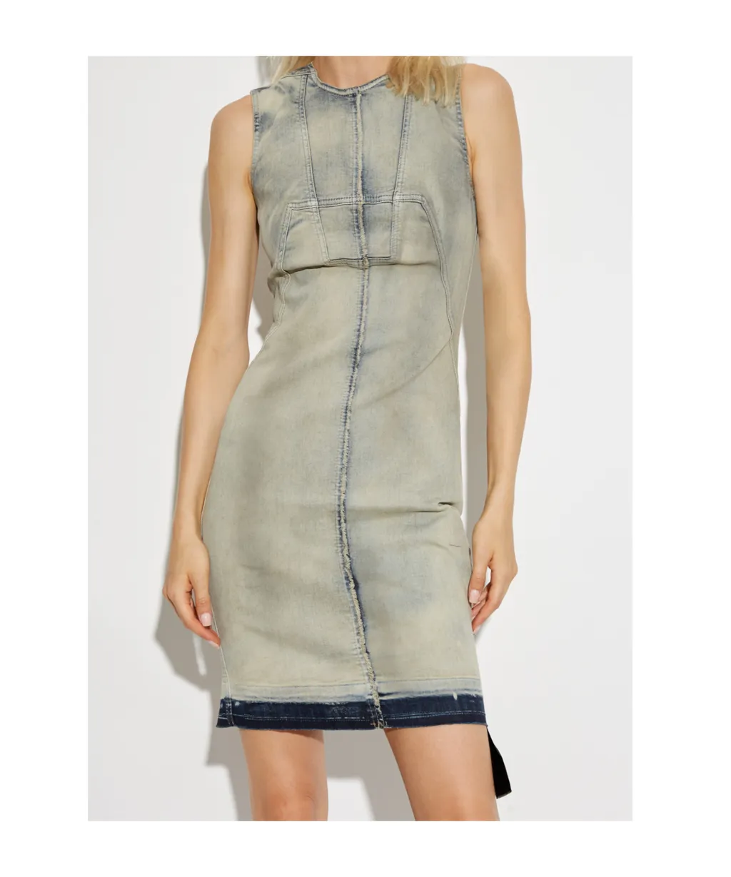 Rick Owens Drkshdw Crewneck Sleeveless Denim Dress